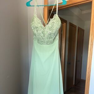 Azazie Sonya bridesmaid dress in color Dusty Sage